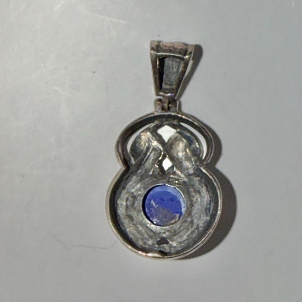 Western Theme Lapis Lazuli Y2K Sterling Silver 925 Pendant Art Nouveau NEW - Picture 2 of 4